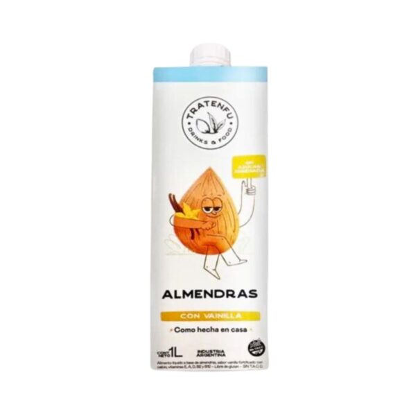 Leche de almendras con Vainilla SIN AZUCAR 1L. Tratenfu