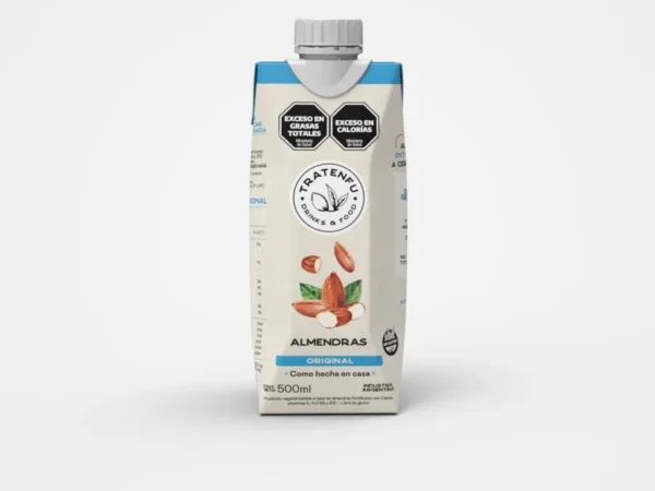 Leche de Amendras Sin Azúcar, 500 ml. Tratenfu